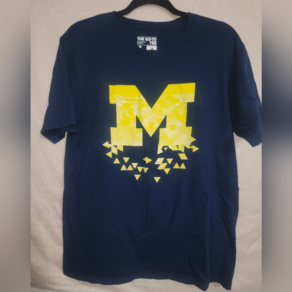 adidas Navy and Yellow Graphic Tee
